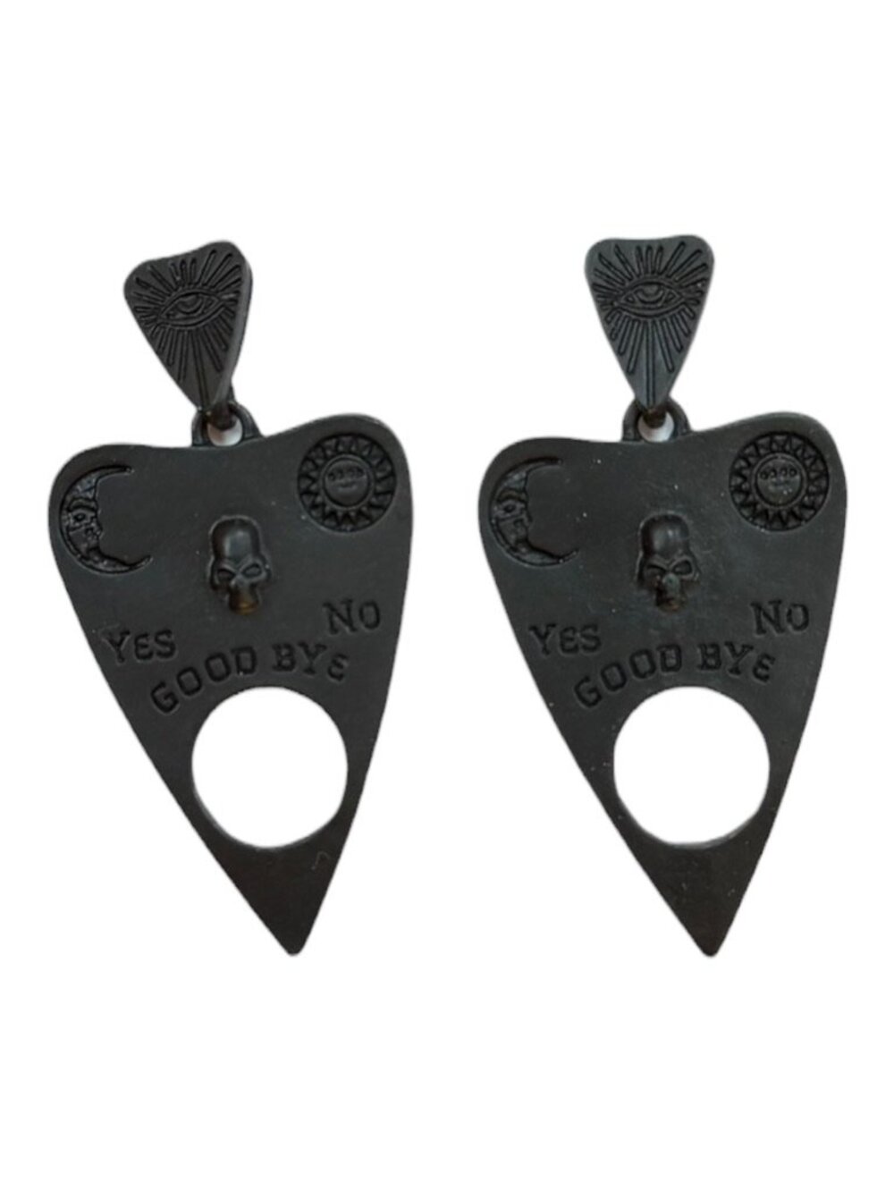 Black Ouija Planchette Statement Earrings NWT